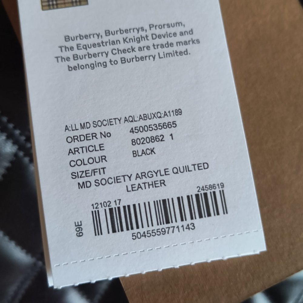 Burberry Quilted Society Top Handle Bag black lambskin-New with Tags - Picture 5 of 9